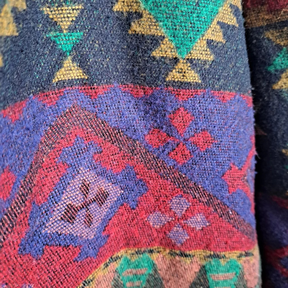 Judy Knapp Multicolor Aztec‎ Southwestern Geometric Jacket Blazer Long Size M - Picture 6 of 8